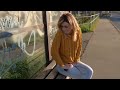Girl Has A Pee Desperation On Bus Stop
