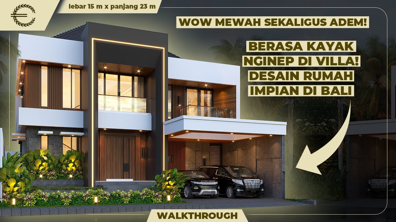 Video 3D Desain Rumah Modern 2 Lantai Ibu Rita - Badung, Bali