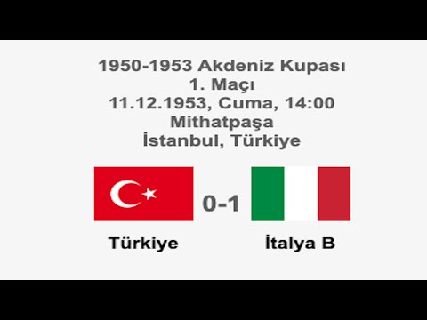 Turkey 0-1 Italy (B Team) 11.12.1953 - Mediterranean Cup 1st Match