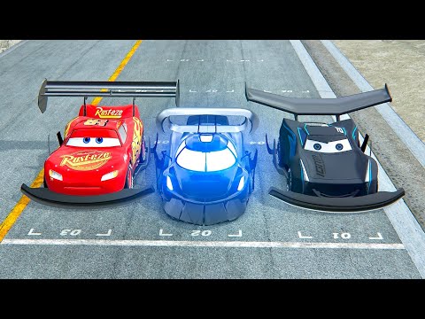 Lightning McQueen GTR vs Koenigsegg 700+ vs Jackson Storm GTR at Nardo