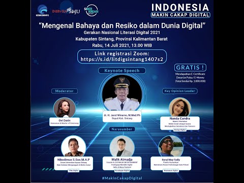 Mengenal Bahaya dan Resiko dalam Dunia Digital - Kabupaten Sintang (14 Juli 2021)