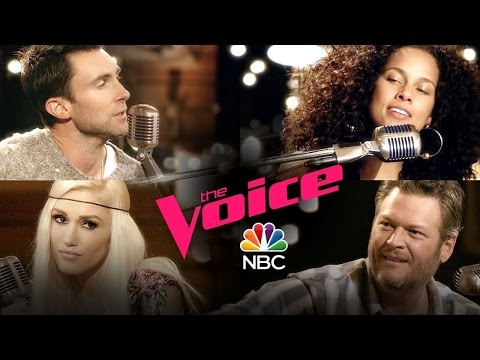 Alicia Keys, Adam Levine, Blake Shelton, and Gwen Stefani  “Waterfalls'   The Voice 2017