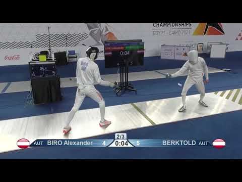Cairo Worlds 2021 JME - L8 - Biro AUT v Berktold AUT