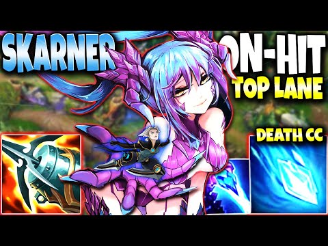 This Top Lane Skarner On-Hit Build will DESTROY even the CHICKEN LANERS THAT RUNNING 🐔