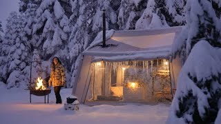 Download lagu HOT TENT CAMPING IN HEAVY SNOW❄️ mp3