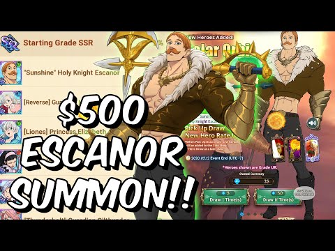 MASSIVE $500 GREEN ESCANOR SUMMON! - CEO 10000% CONFIRMED! - Seven Deadly Sins: Grand Cross Global