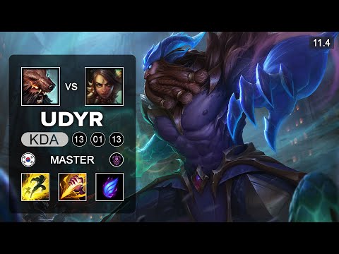 Udyr Jungle vs Nidalee - KR Master Patch 11.4