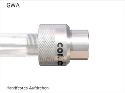 Schnellanschluss Druck- und Vakuumprüfungen in Bauteilen mit Außengewinde