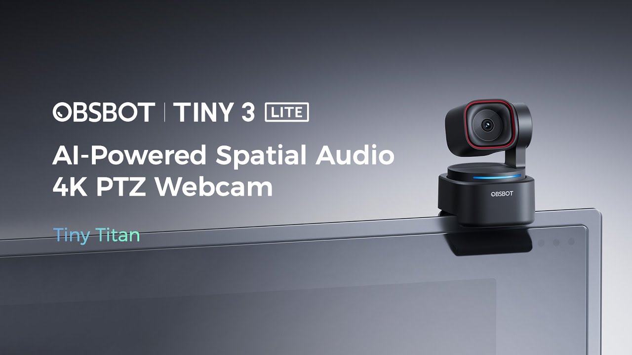 OBSBOT Tiny 3 Lite | AI-Powered Spatial Audio 4K PTZ Webcam