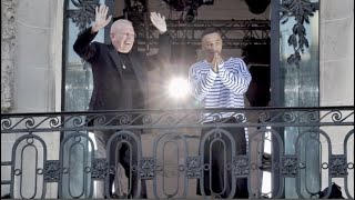 Jean Paul Gaultier and Olivier Rousteing at the Jean Paul Gaultier Fashion Show in Paris