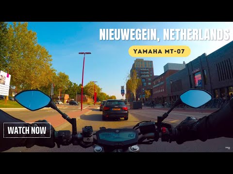 Riding my Yamaha MT-07 motorcycle in Nieuwegein, Netherlands [4K]