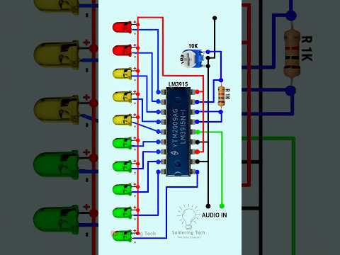 VU meter | Music 🎵 reactive lights circuit | Lights on music #musiclight #diy