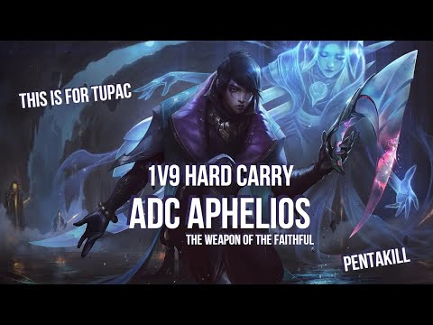 League Of Legends 1v9 Hard Carry ADC Aphelios