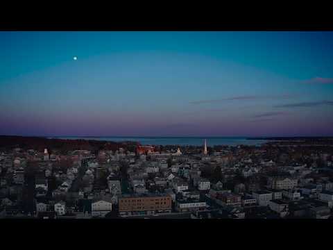 Aerial Video - Moonrise Over Beverly, MA