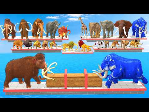 Prehistoric Mammals vs Modern Mammals: Tug of War Which animal is stronger? Animal Revolt Battle