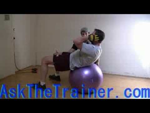 Gut Busters - Stability Ball crunches with Twist Abdominals