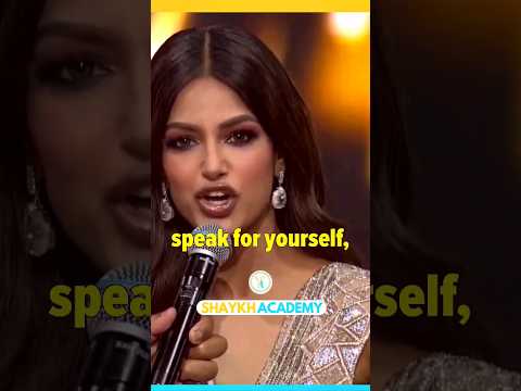 The answer that won her The Miss Universe crown 👑 Harnaaz Sandhu ♥️✨ #shorts #viral #motivation #yt