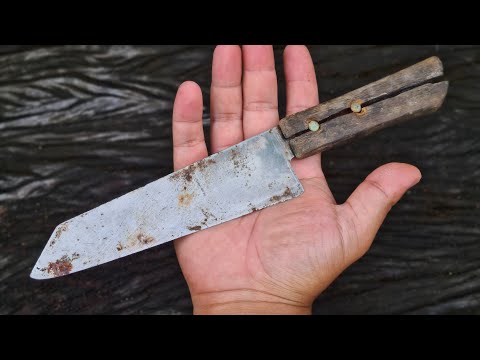 Restore & Modify Grandma's Old Kitchen Knife , NO POWER TOOLS
