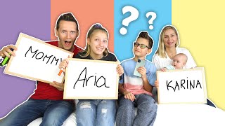 Who Knows Ronald Better! Mommy &amp; Aria vs Karina vs Dad!!!