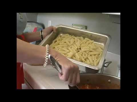 Assembling the Casserole for Baked Penne Pasta