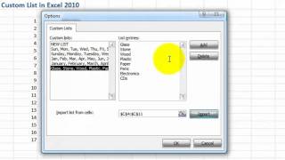 VideoExcel - How to create custom lists in Excel 2010