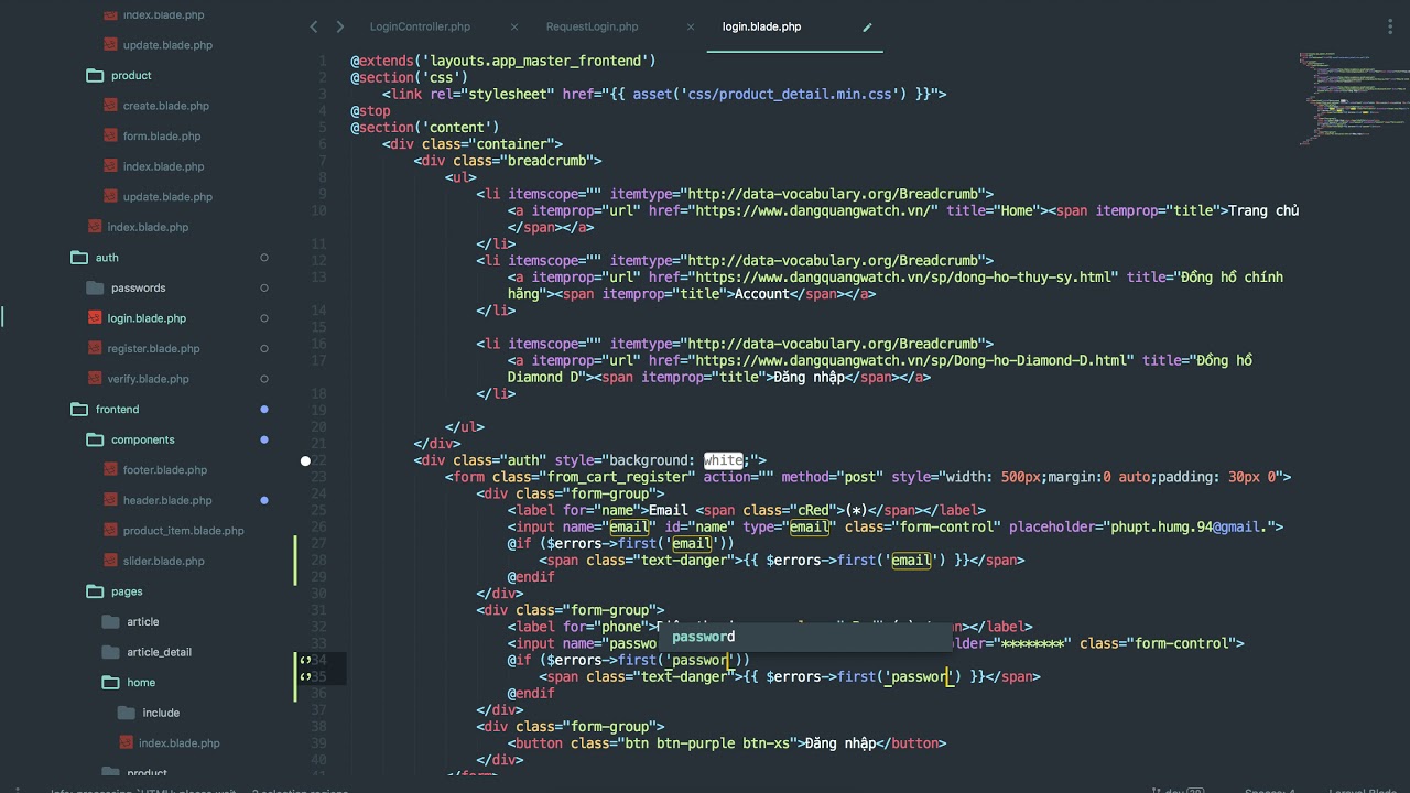 [Seri] - Website đồng hồ - Đăng nhập thành viên