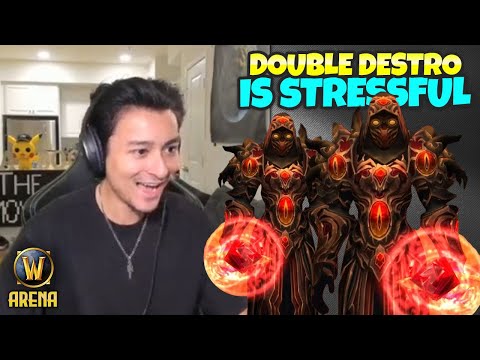 Fighting Double Destro has to be the Most Stressful Thing EVER | Pikaboo WoW Arena