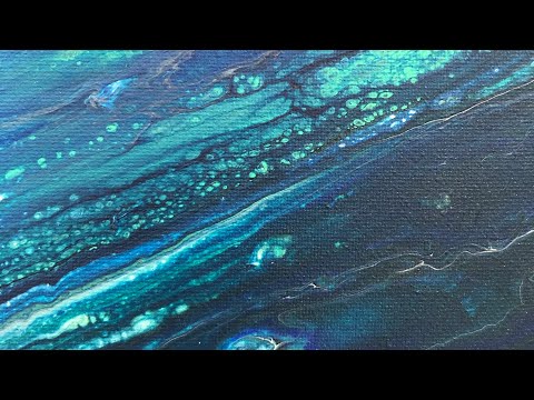 #8 Fluid Art Painting Ocean | Traveling Open Cup Technique | Acrylic Pour Painting | Blues