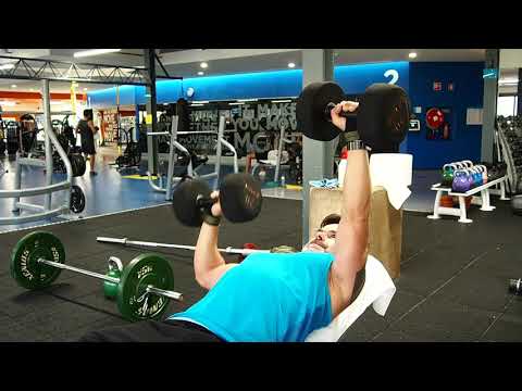 Supino Inclinado com Halteres Alternado