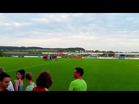 Siegesjubel SF Dorfmerkingen nach dem WFV-Spiel gegen 1.FC Normannia Gmünd am 15.08.2023