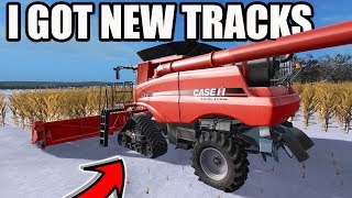 FARMING SIMULATOR 2017 | FINISHING CORN HARVEST IN A FOOT OF SNOW...WE NEEDED TRACKS | EP #15