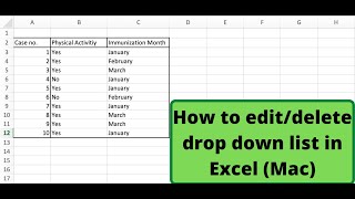 How to edit and delete drop down list in Excel (Mac)