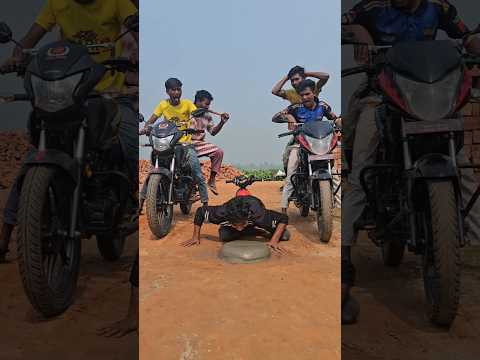 The boys are having fun with their bikes.55 #funny