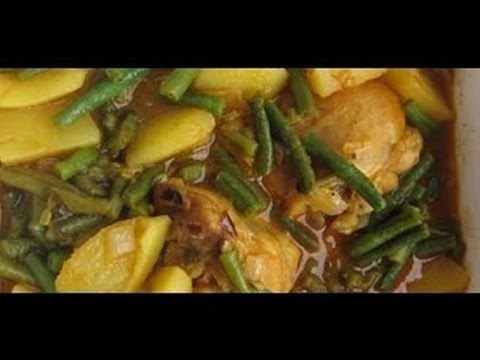 "Surinamese Long Yard Green Beans with Potatoes Recipe" "Vegetarian Recipes" "Suriname Food" [ASMR]