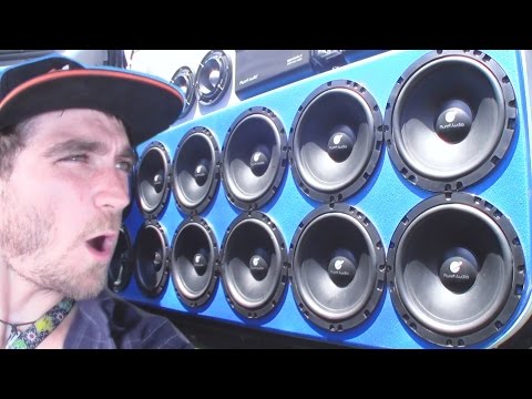BIGGEST Planet Audio Install EVER w/ 16 12" Subwoofers & Bass Amplifiers + 30 Door Speakers!