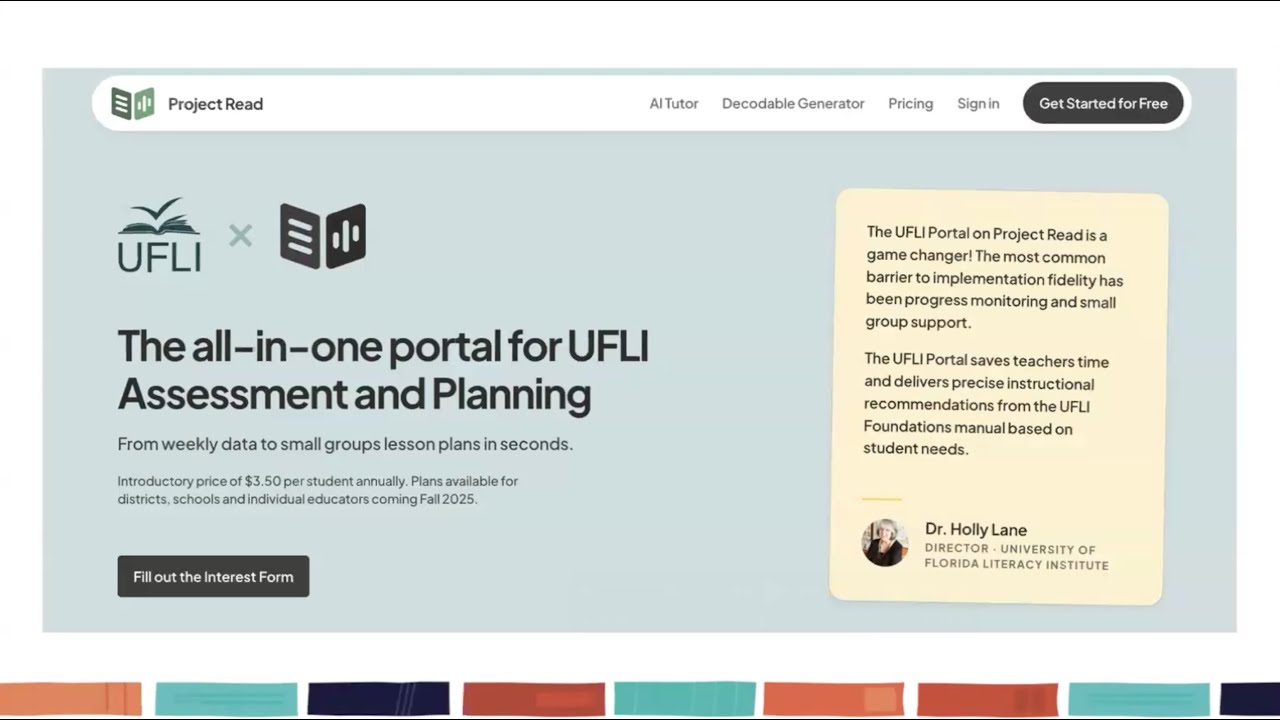 UFLI x Project Read Assessment Portal Launch 08.17.2025