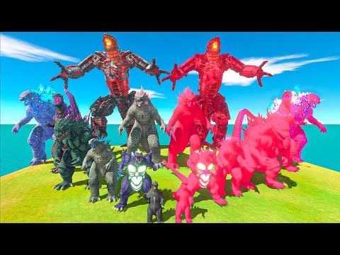 Evolution Size Comparison : Ultimate Red Godzilla and Itself vs King Kong and the Kaiju Forces -ARBS