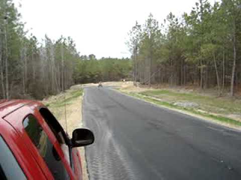 Scruff locks up the brakes on his honda 450