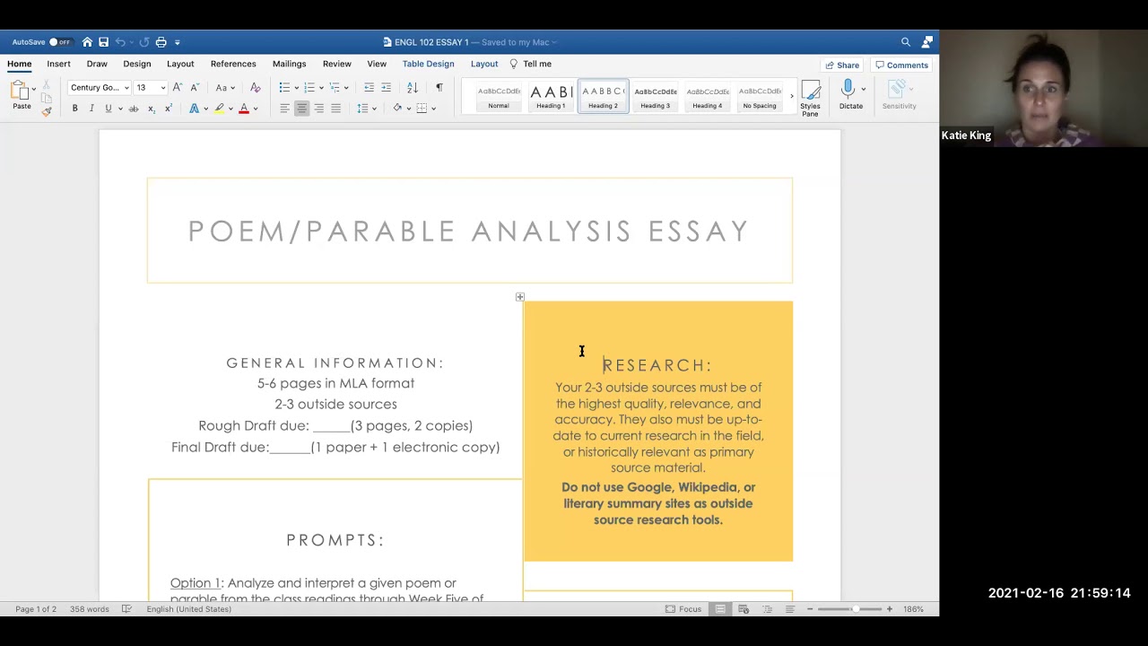 ENGL 102: Essay #1 Instructions