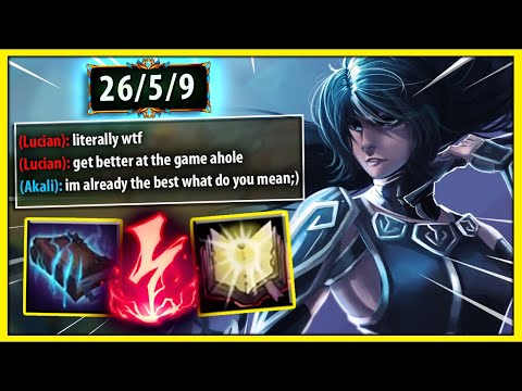 #1 AKALI WORLD HARD 1V9 CARRY TURNS A PLAYER COMPLETELY TOXIC  - League of Legends