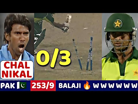Thrilling Bowling 🔥 by Balaji vs Pakistan | Ind vs Pak 5th odi 2004 | Lakshmipathy Balaji W W W 🔥😱