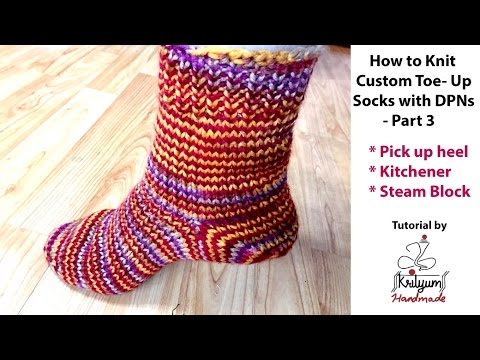 Tutorial #8 - How to Knit Custom Toe-Up Socks with DPNs - Part 3
