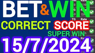 TODAY CORRECT SCORE PREDICTIONS 15/07/2025/FOOTBALL PREDICTIONS TODAY/SOCCER BETTING TIPS/SURE TIPS.