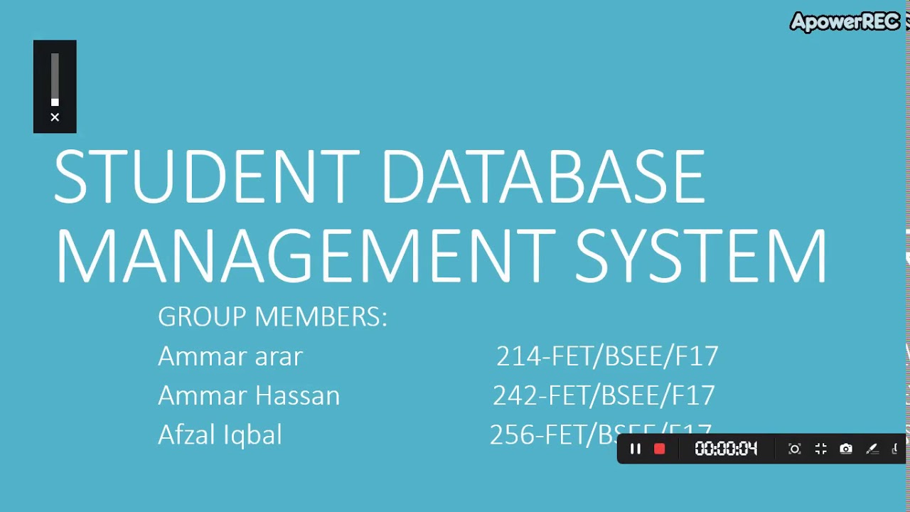 Student Database Management System Project code
