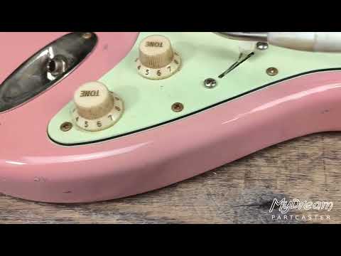 MyDream Stratocaster Custom Built - Relic Pink over Black Gilmour image 12