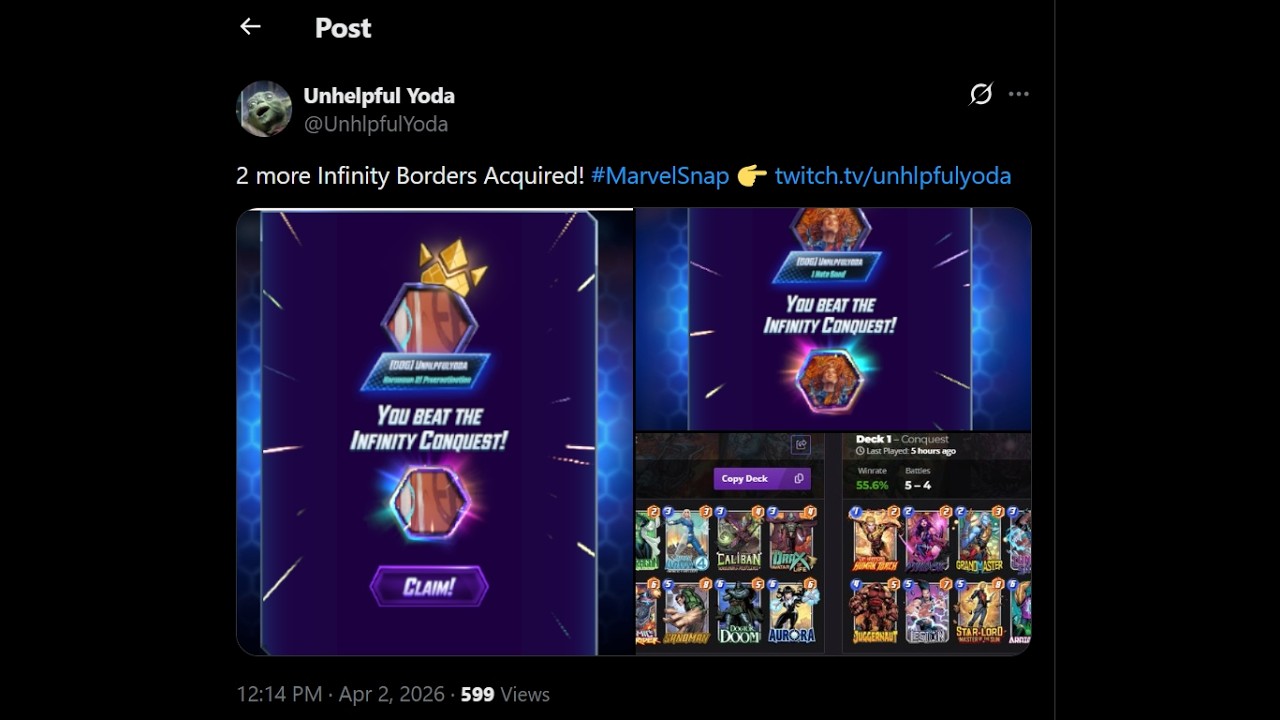 MARVEL SNAP 2 More Infinity Borders… This Run Is Crazy 😈 (Top 15)