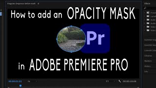 How to Add an Opacity Mask in Adobe Premiere Pro