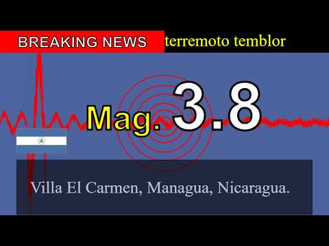 😱🚨Última hora: Un sismo de magnitud 3,8 sacude Villa El Carmen, Managua, Nicaragua.