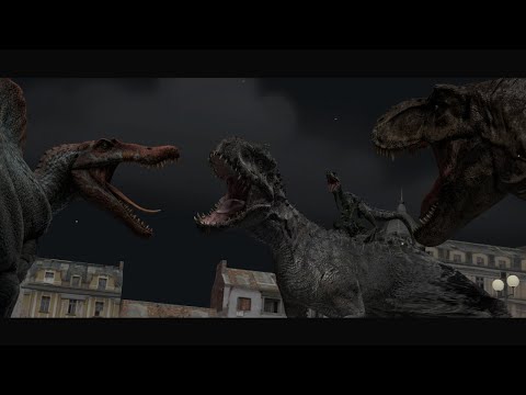 [SFM] Rexy & Spinosaurus & Blue VS Indominus Rex