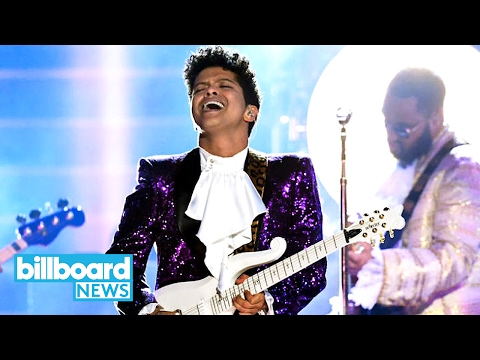 Bruno Mars & The Time Perform 'Purple Rain' Prince Tribute at 2017 Grammys | Billboard News